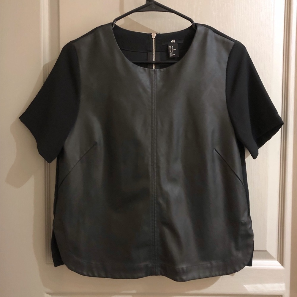 COPY - Faux leather H&M short sleeve top